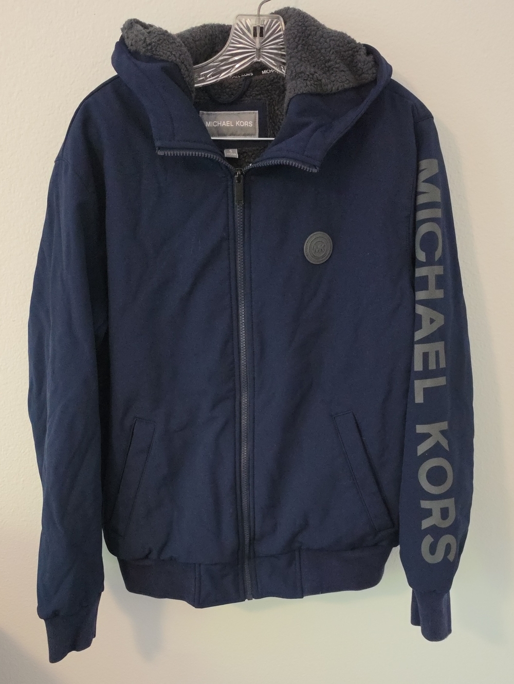 Michael Kors Men's Navy Hooded Bomber Jacket